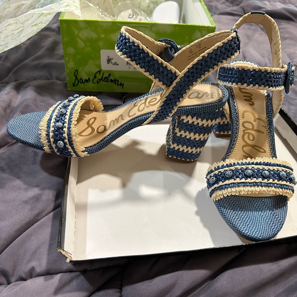Sandali Con Plateau Sam Edelman Jullian, Colore Blu Del Capo, Tacco 9,5 Cm, Cinturino Alla Caviglia, Donna, Taglia 39.5 EU